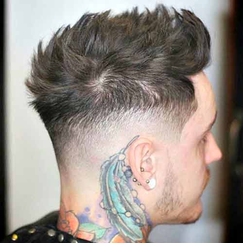 high fade degradado alto con copete