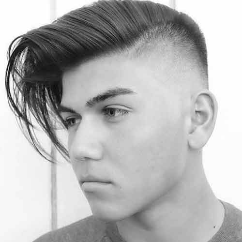 undercut con largo comb over