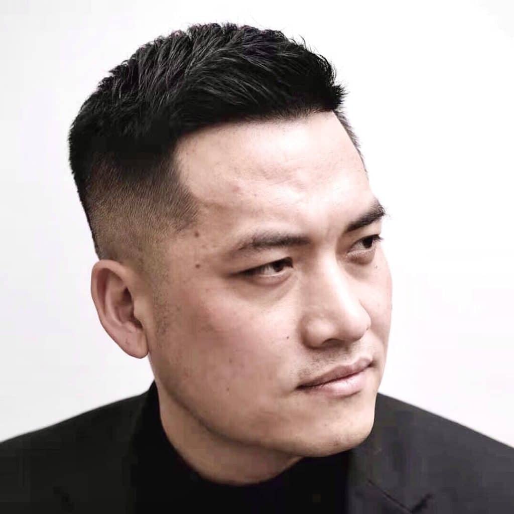 Short fade hairstyles for thick hair men Asian