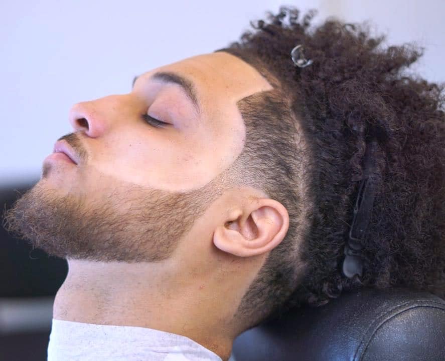 cool fade with long hair on top